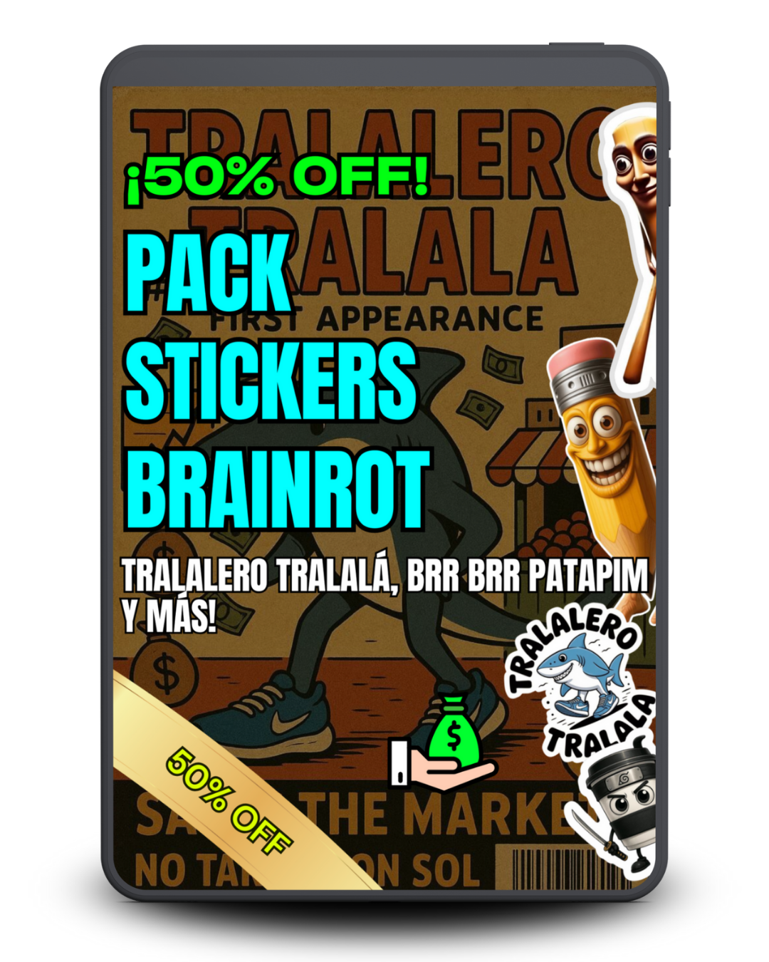 PACK STICKERS BRAINROT